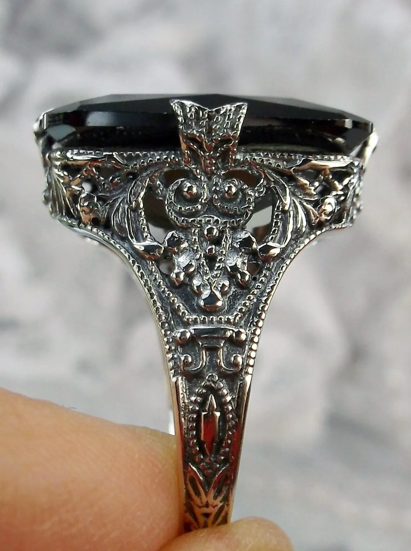 Red Garnet CZ Ring, Vintage Jewelry #D202