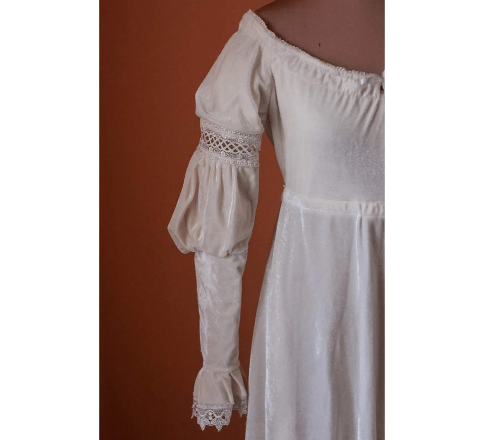 Renaissance ivory velvet dress
