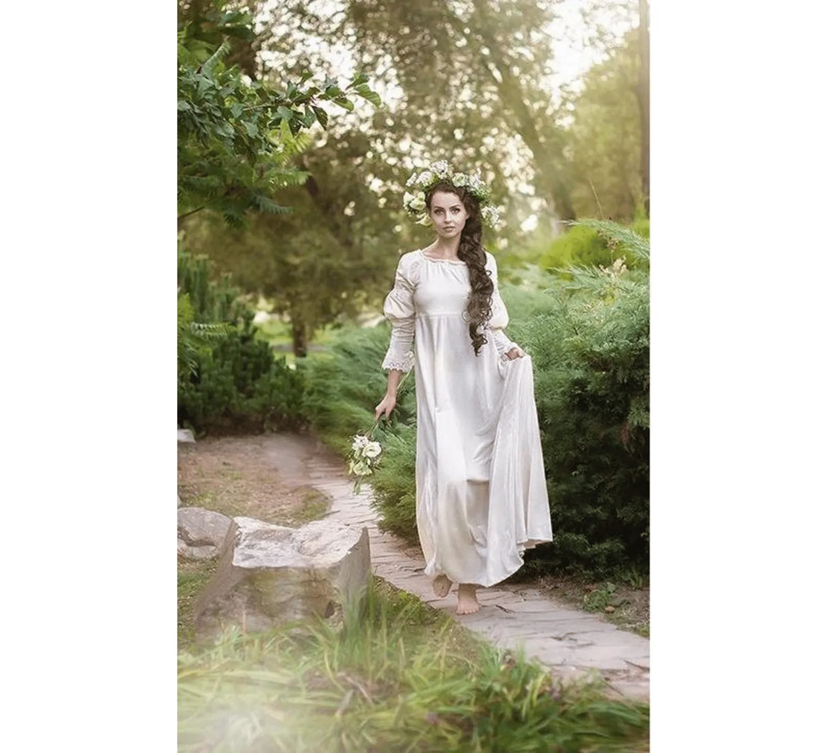 Renaissance ivory velvet dress