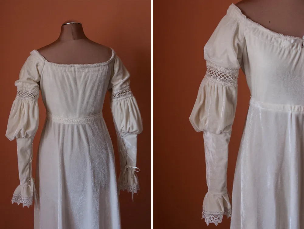 Renaissance ivory velvet dress