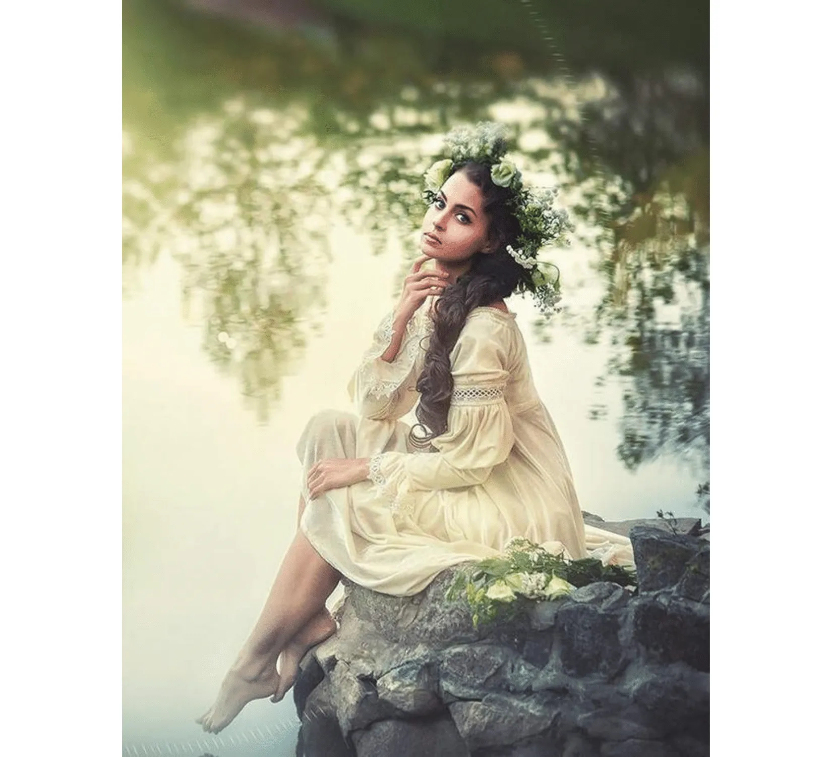 Renaissance ivory velvet dress