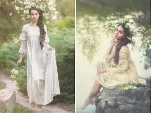 Renaissance ivory velvet dress