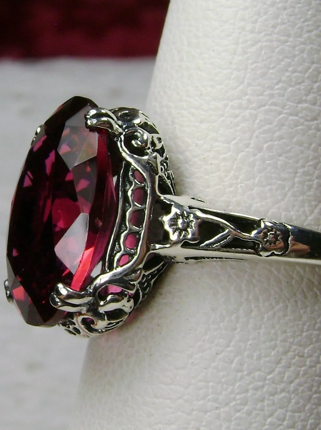 Ruby Red Ring, Edwardian Antique Reproduction Jewelry #D70
