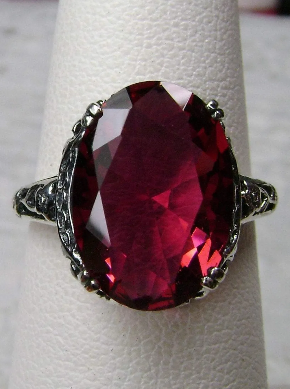 Ruby Red Ring, Edwardian Antique Reproduction Jewelry #D70