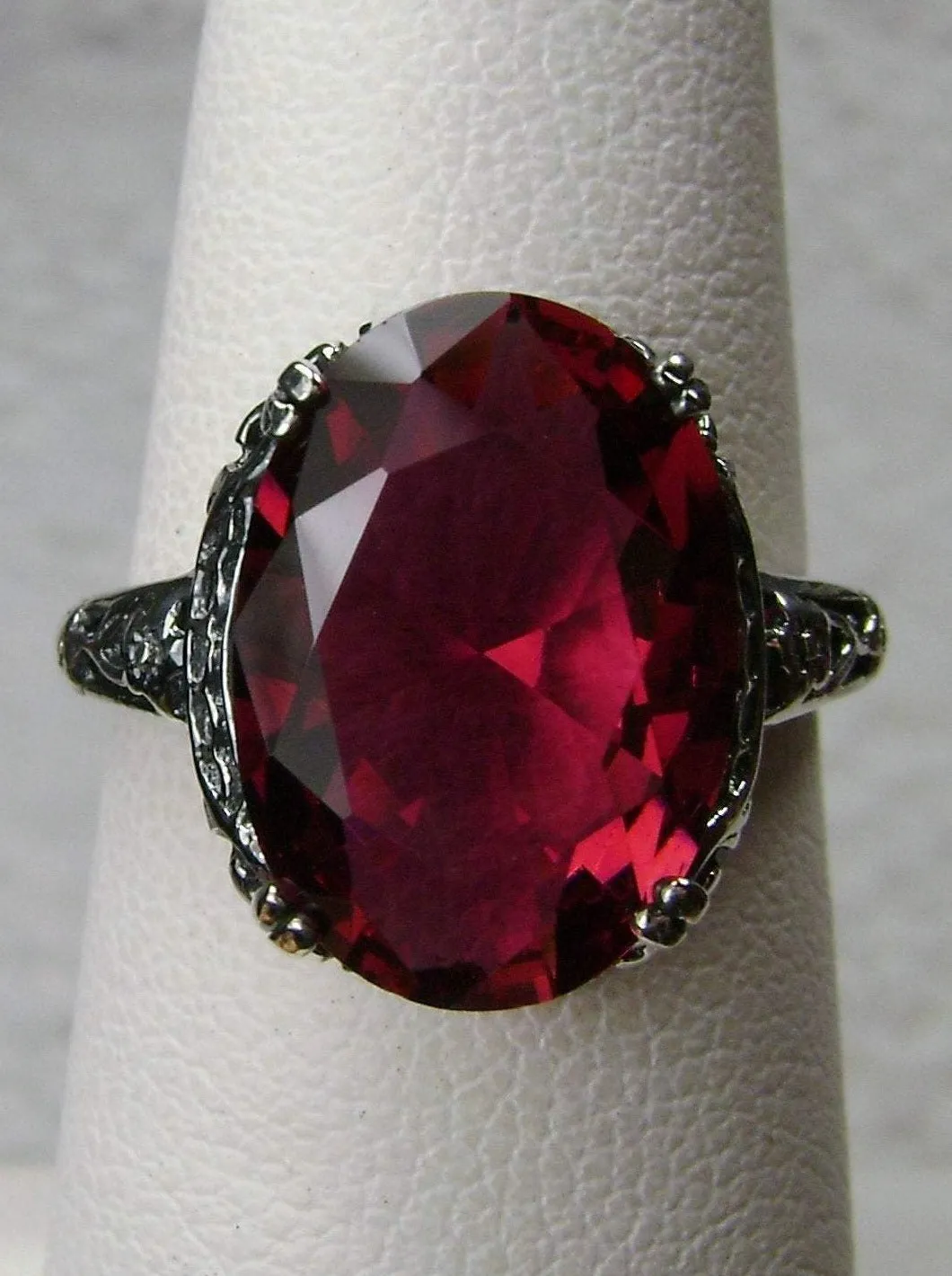 Ruby Red Ring, Edwardian Antique Reproduction Jewelry #D70