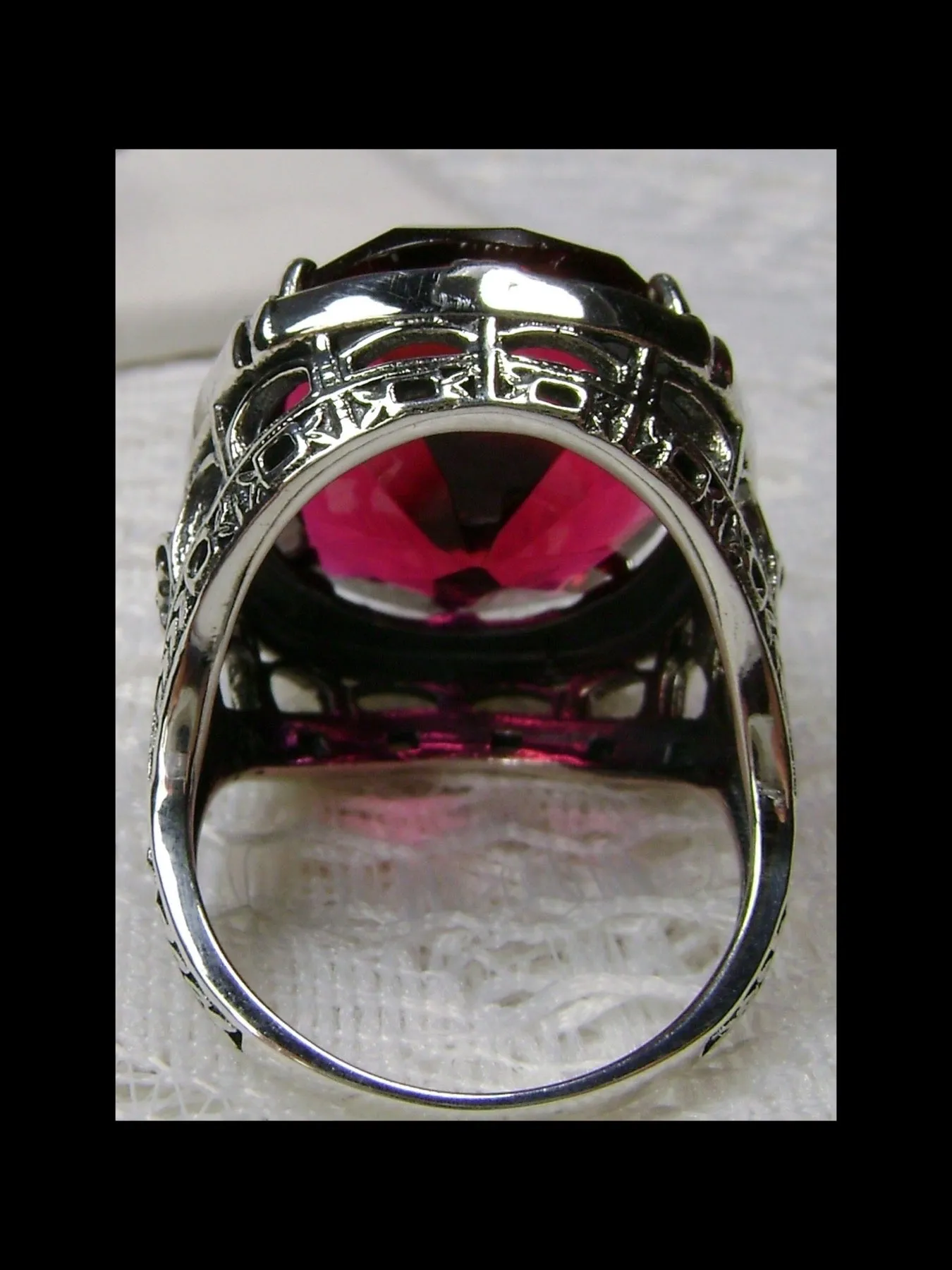 Ruby Ring, 24ct Oval Cut Gem, Victorian Jewelry, D76