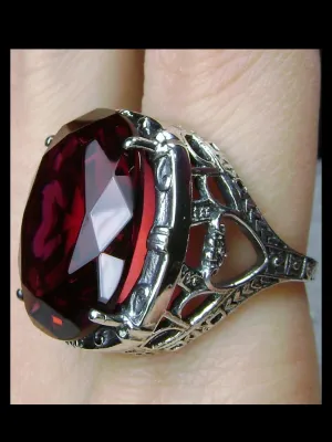 Ruby Ring, 24ct Oval Cut Gem, Victorian Jewelry, D76