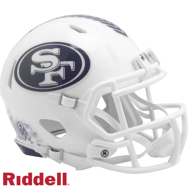 San Francisco 49ers Helmet Riddell Replica Mini Speed Style Salute To Service 2024