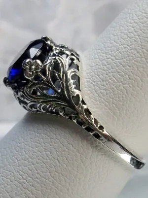 Sapphire Blue Victorian Ring #D198