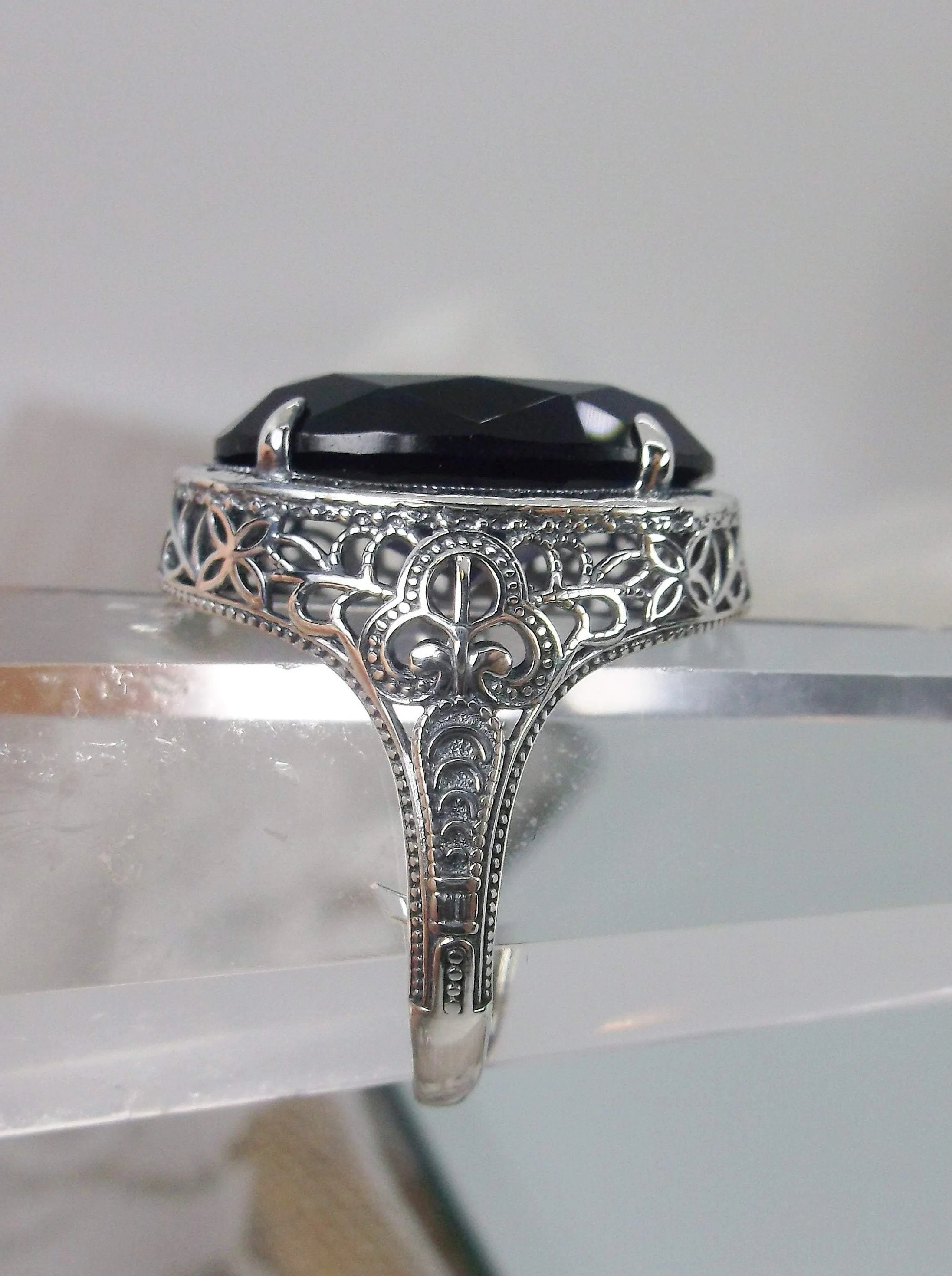 Sapphire Ring, Art Deco Vintage Revival Jewelry #D230