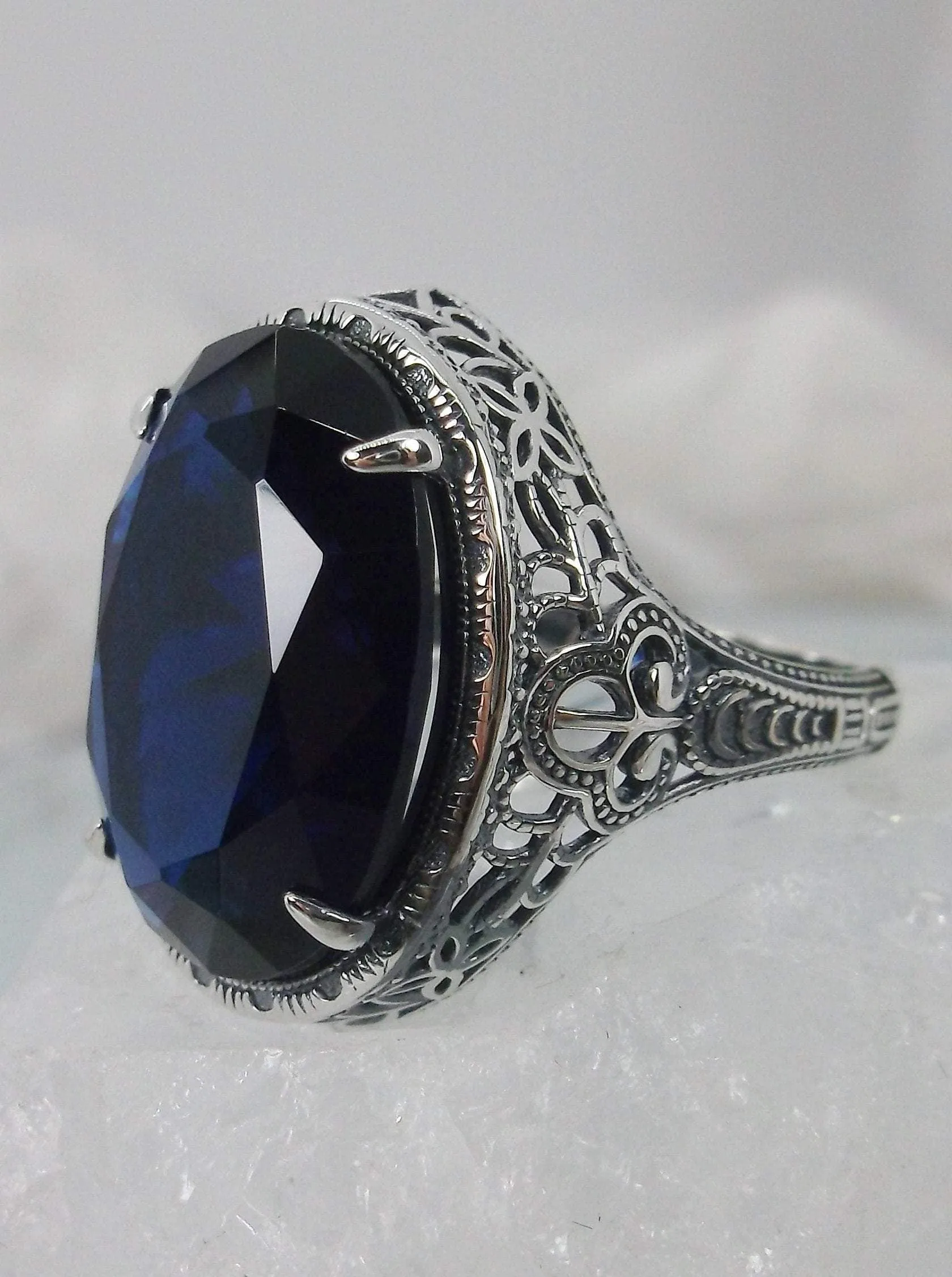 Sapphire Ring, Art Deco Vintage Revival Jewelry #D230