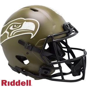 Seattle Seahawks Helmet Riddell Authentic Full Size Speed Style Salute To Service