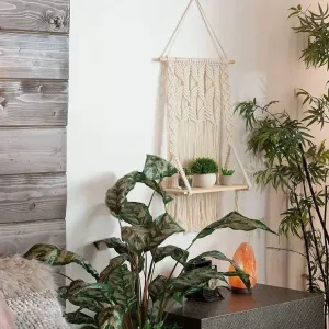 Skyla Macrame Hanging Shelf Wall Décor
