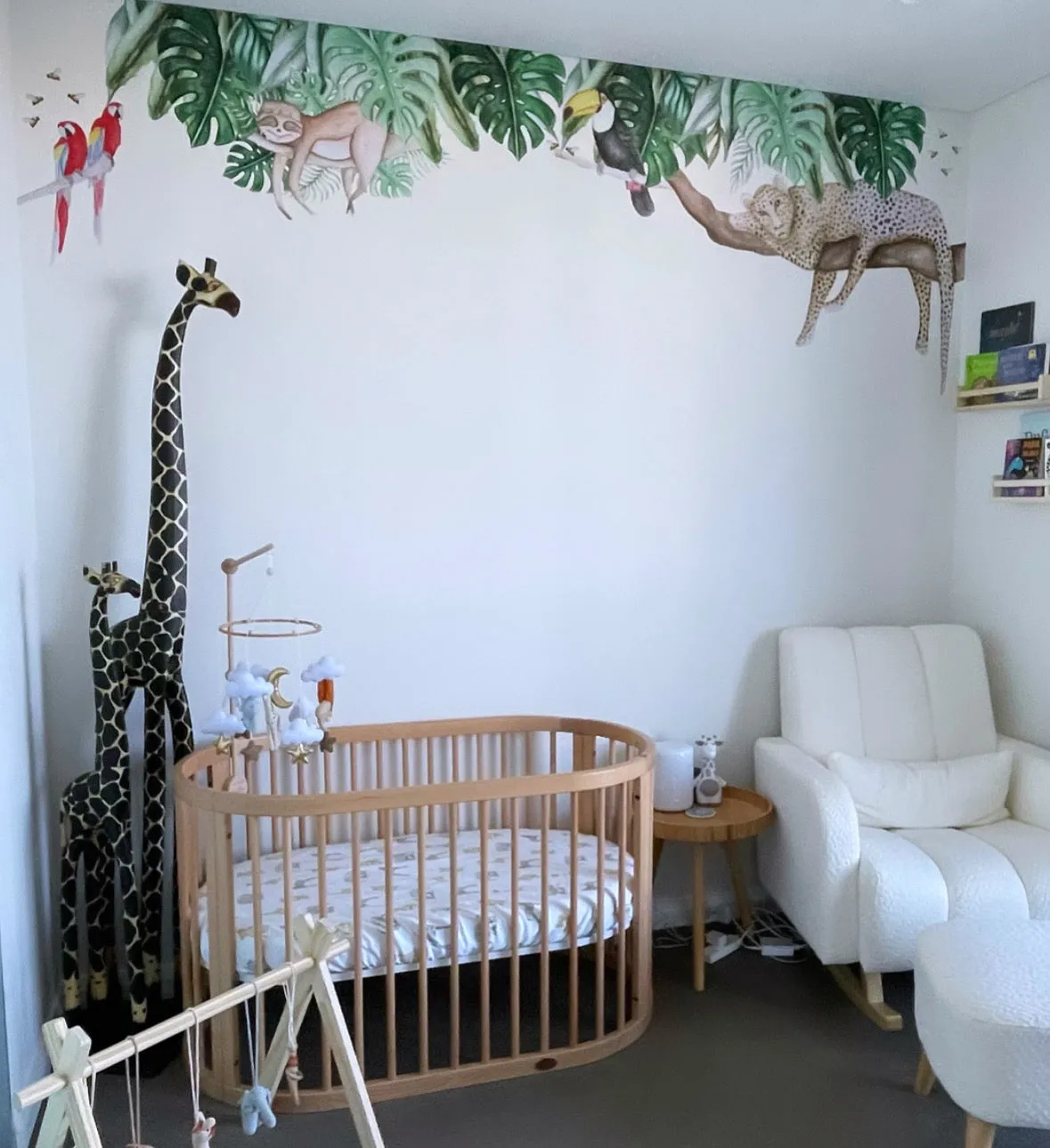 Sleepy Leopard Australian Design Hand Painted Peel & Stick, Removable Wall Decal. Nursery, Kids Playroom, Kids Teens Bedroom