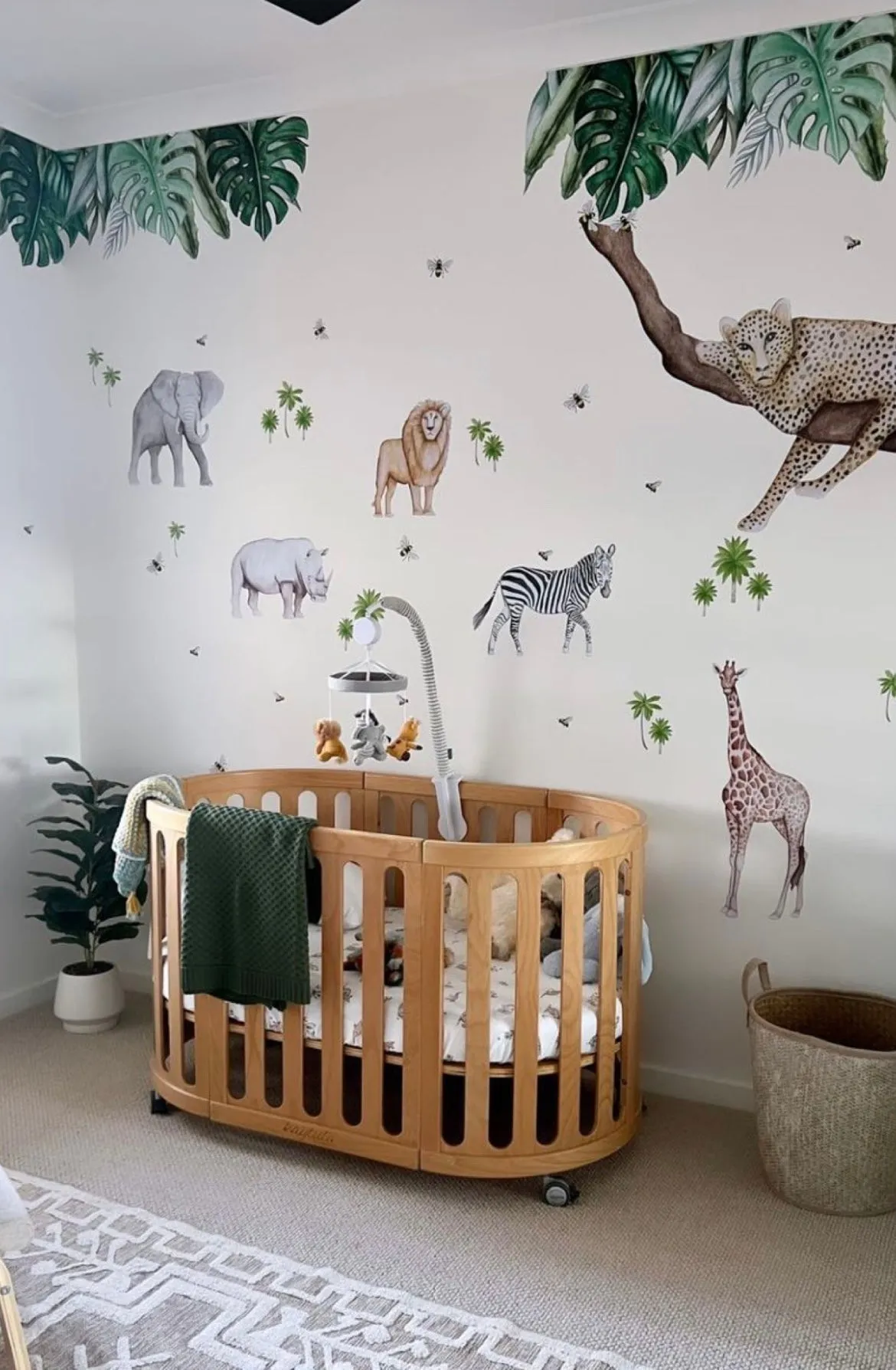 Sleepy Leopard Australian Design Hand Painted Peel & Stick, Removable Wall Decal. Nursery, Kids Playroom, Kids Teens Bedroom