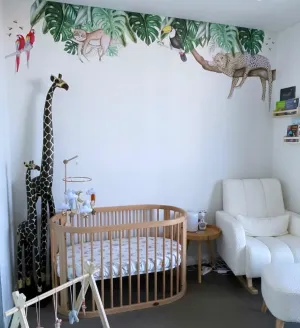 Sleepy Leopard Australian Design Hand Painted Peel & Stick, Removable Wall Decal. Nursery, Kids Playroom, Kids Teens Bedroom