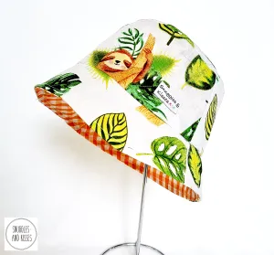 Sloth Print Reversible Sunhat-Bucket Style