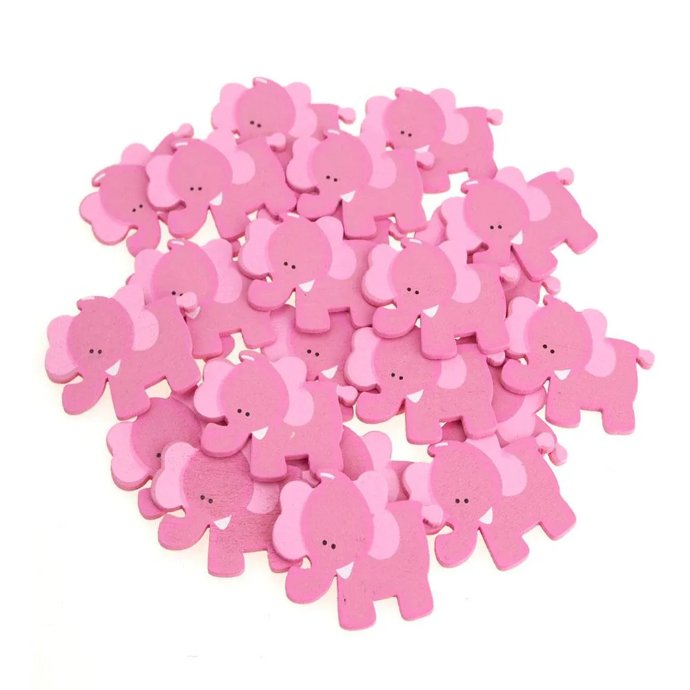 Small Elephant Animal Wooden Baby Favors, 1-1/4-inch