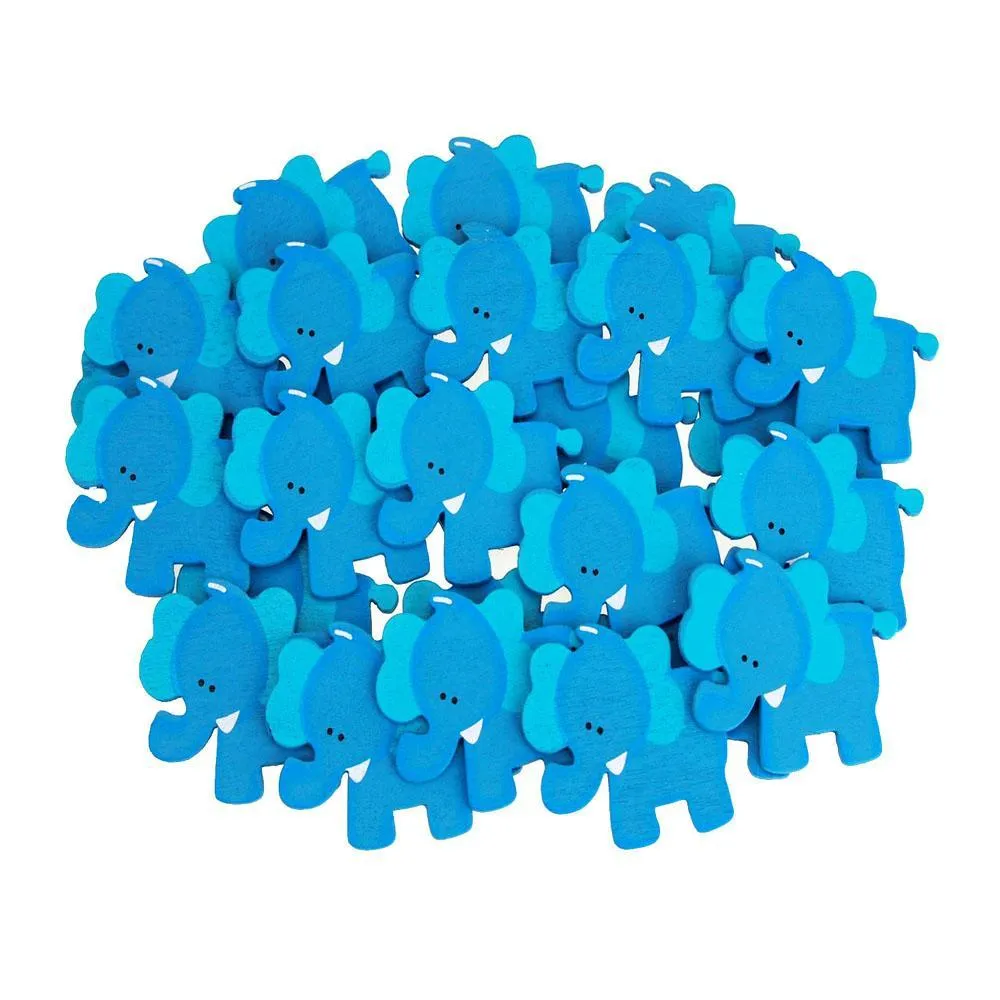 Small Elephant Animal Wooden Baby Favors, 1-1/4-inch