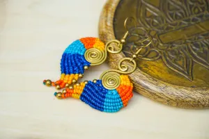 Solar Whirl Micro Macrame Boho Earrings