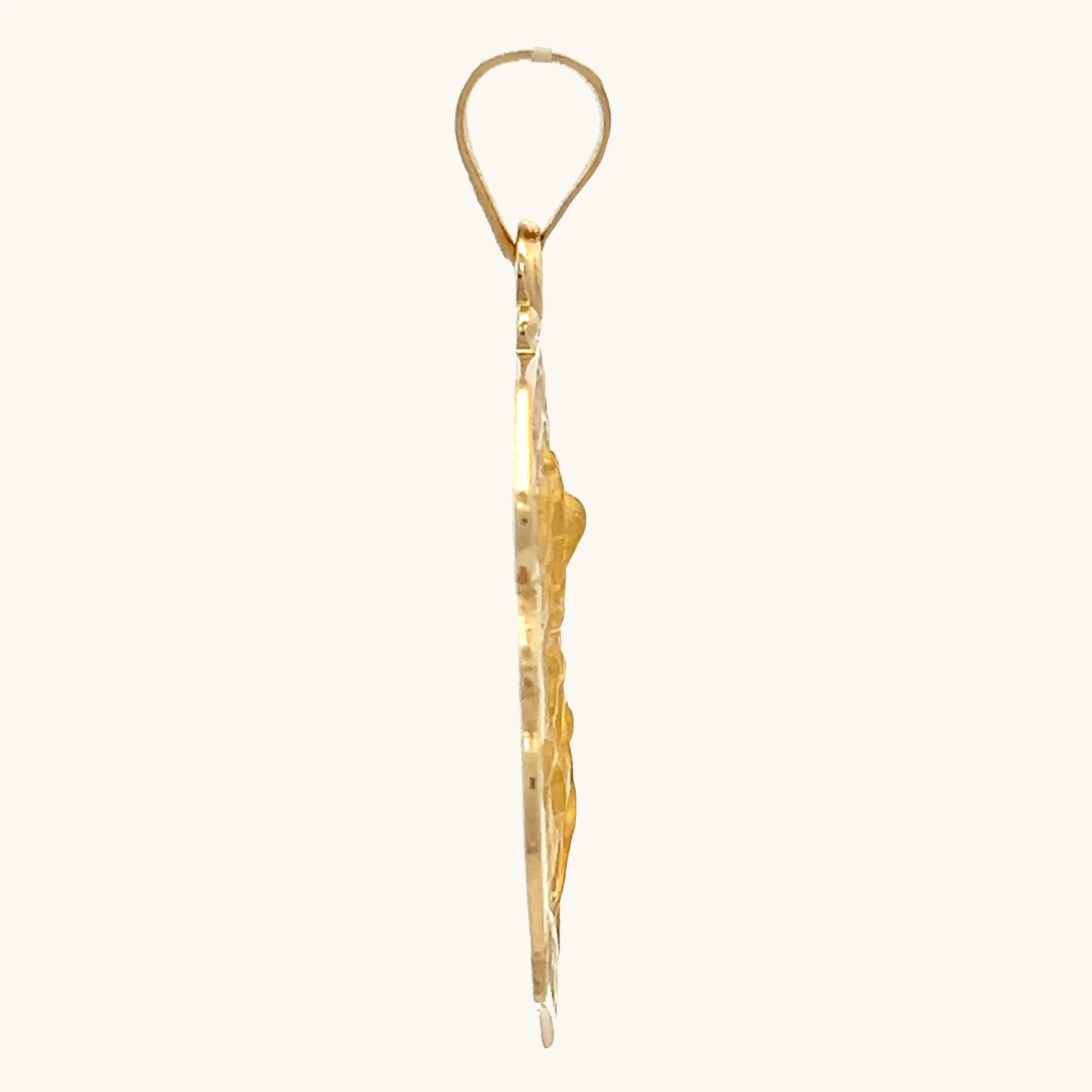 SOLID 14K GOLD SAINT MICHAEL MEDAL | BADGE