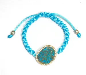 Spider Web Turquoise Knotted Macrame Boho Bracelet