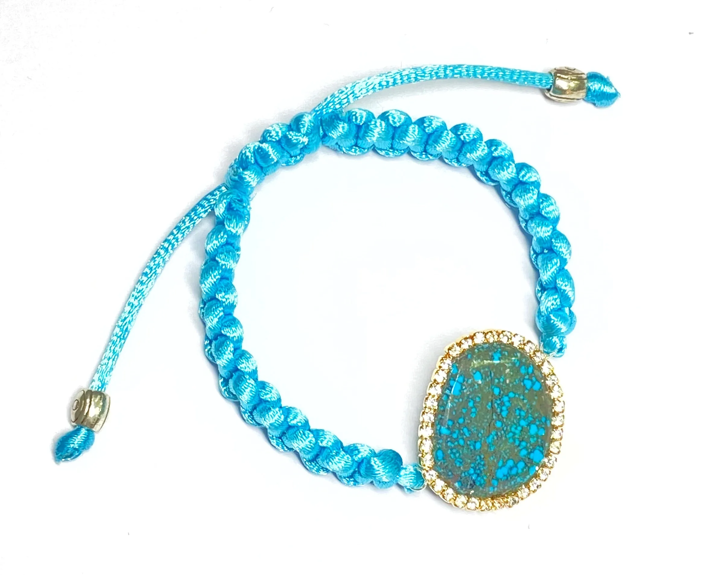 Spider Web Turquoise Knotted Macrame Boho Bracelet