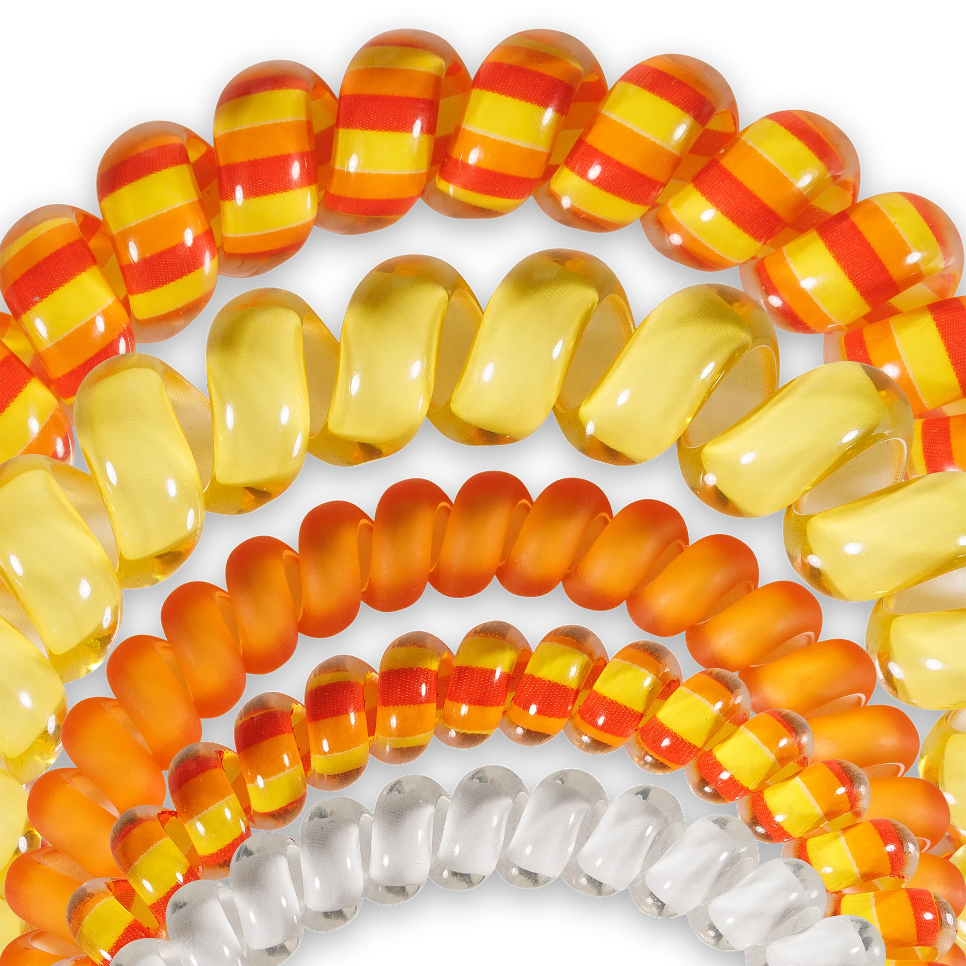 Spiral Hair Coils | Mixed Set | Candy Corn