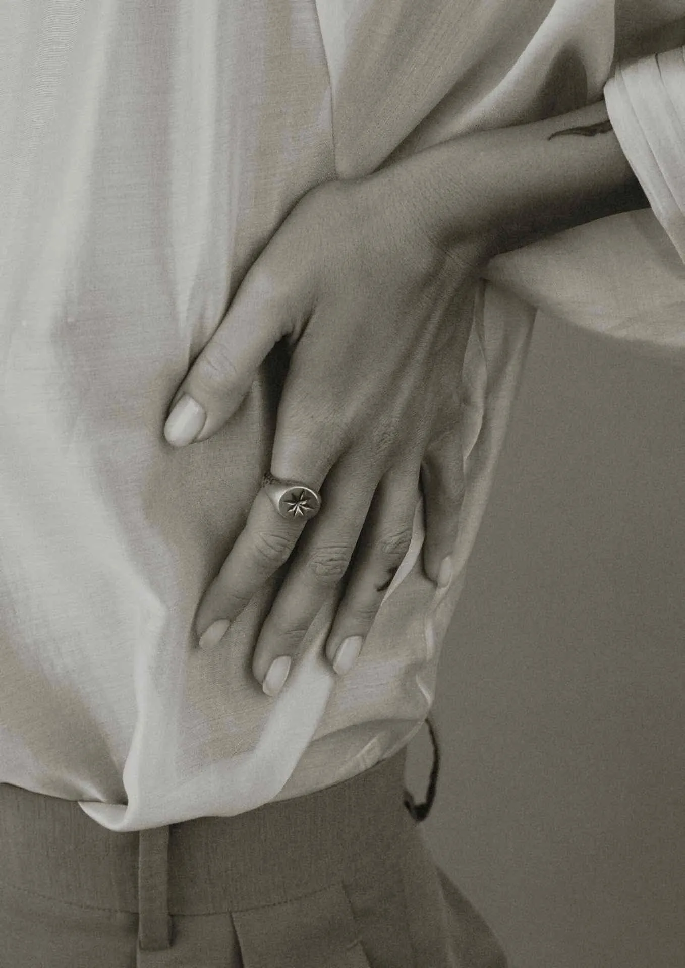 Star Signet Ring Silver