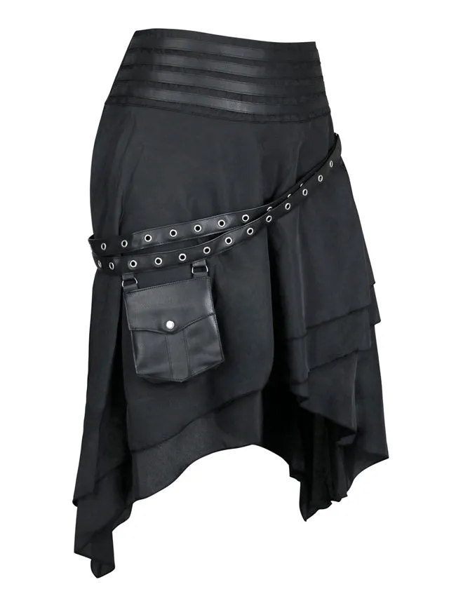 Steampunk Victorian Retro Multi Layered High Low Pirate Party Skirt