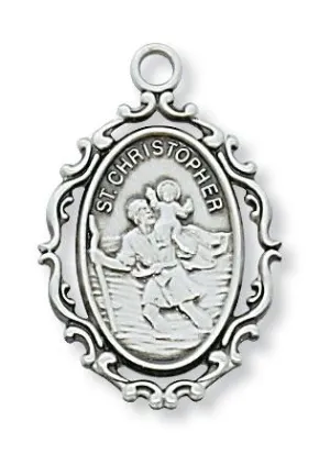 Sterling Silver St Christopher 1" with chain