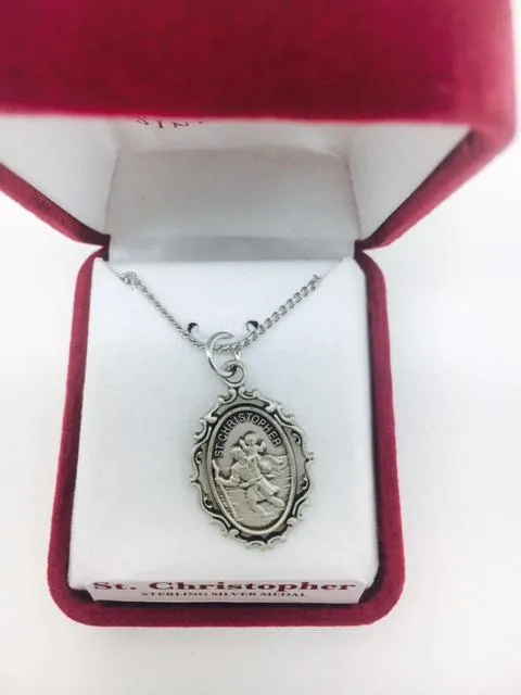 Sterling Silver St Christopher 1" with chain