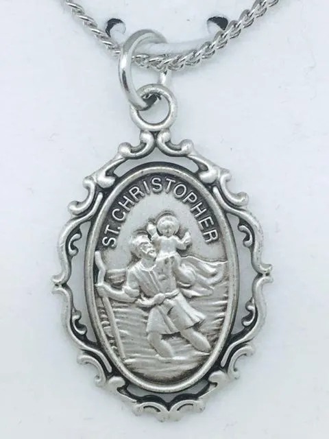 Sterling Silver St Christopher 1" with chain