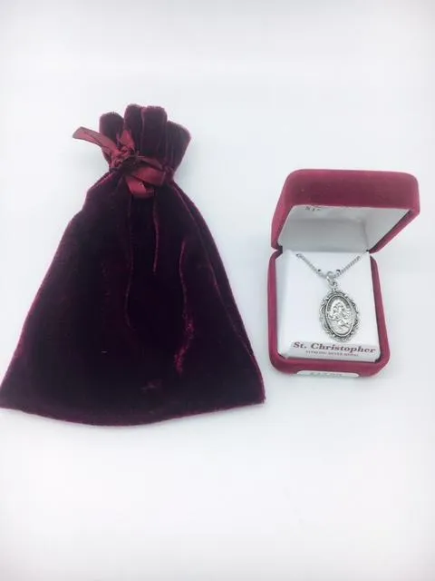 Sterling Silver St Christopher 1" with chain