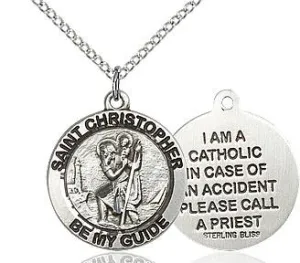 Sterling Silver St. Christopher Medal 3/4"