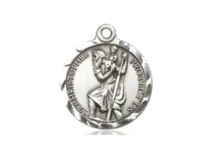 Sterling Silver St. Christopher Medal (7/8")