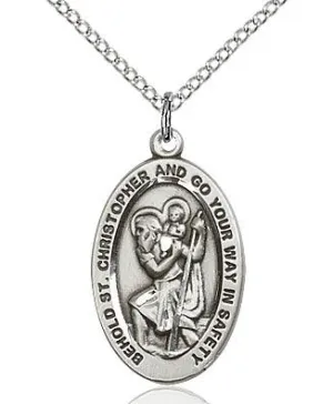 Sterling Silver St. Christopher Medal 7/8"