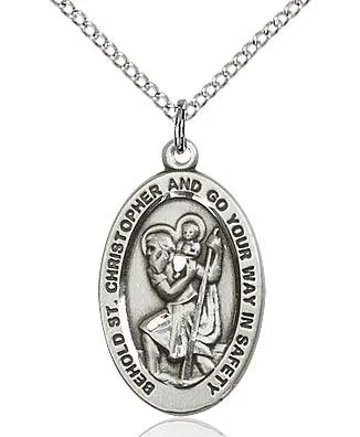 Sterling Silver St. Christopher Medal 7/8"