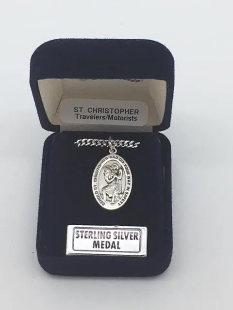 Sterling Silver St. Christopher Medal 7/8"
