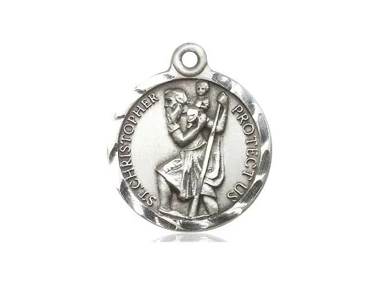 Sterling Silver St. Christopher Medal (7/8")