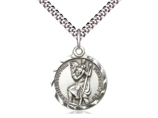 Sterling Silver St. Christopher Medal (7/8")