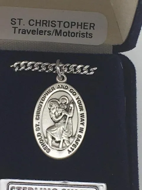 Sterling Silver St. Christopher Medal 7/8"