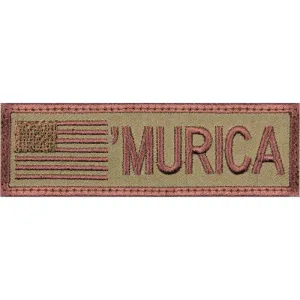 Subdued 'Murica American Flag Patch 4" x 1-1/8"