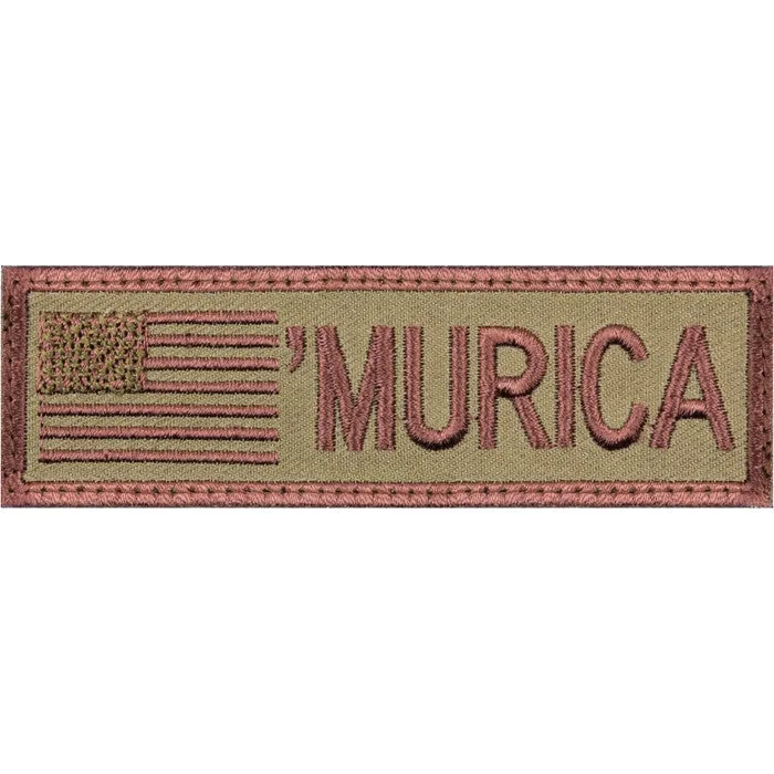 Subdued 'Murica American Flag Patch 4" x 1-1/8"