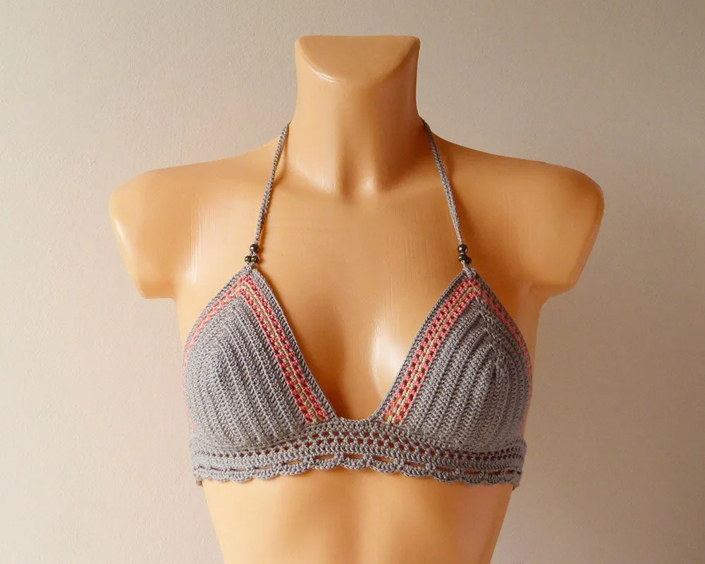Tamarillo Beaded Crochet Swimsuit With Full Coverage Bottoms