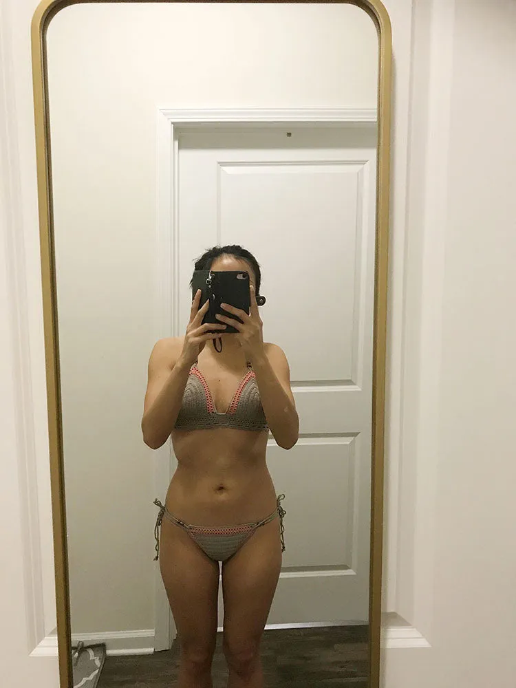 Tamarillo Beaded Crochet Swimsuit With Full Coverage Bottoms