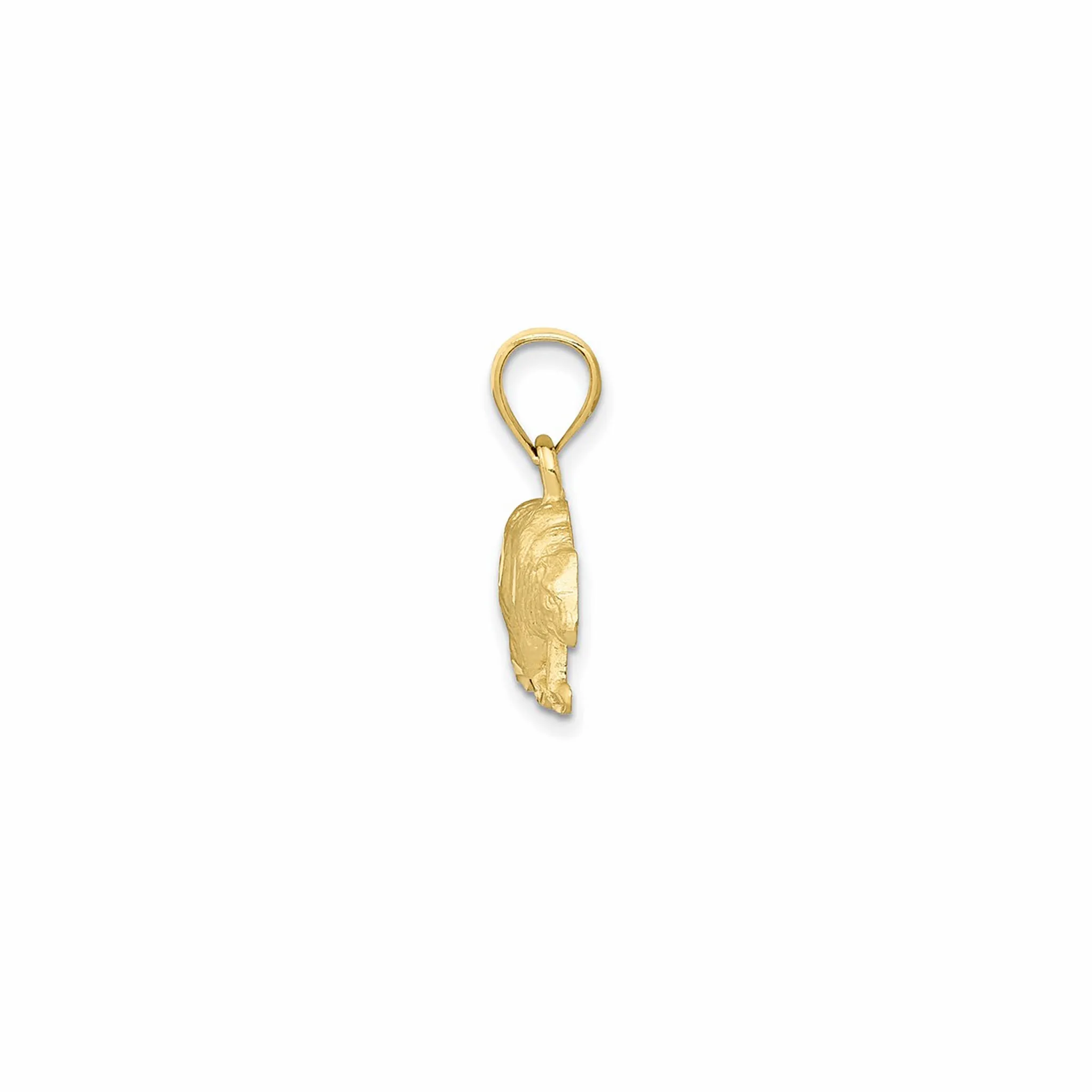 Texture Diamond Cuts Bear Pendant (14K)