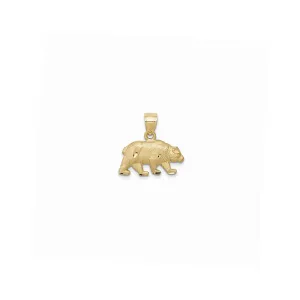 Texture Diamond Cuts Bear Pendant (14K)