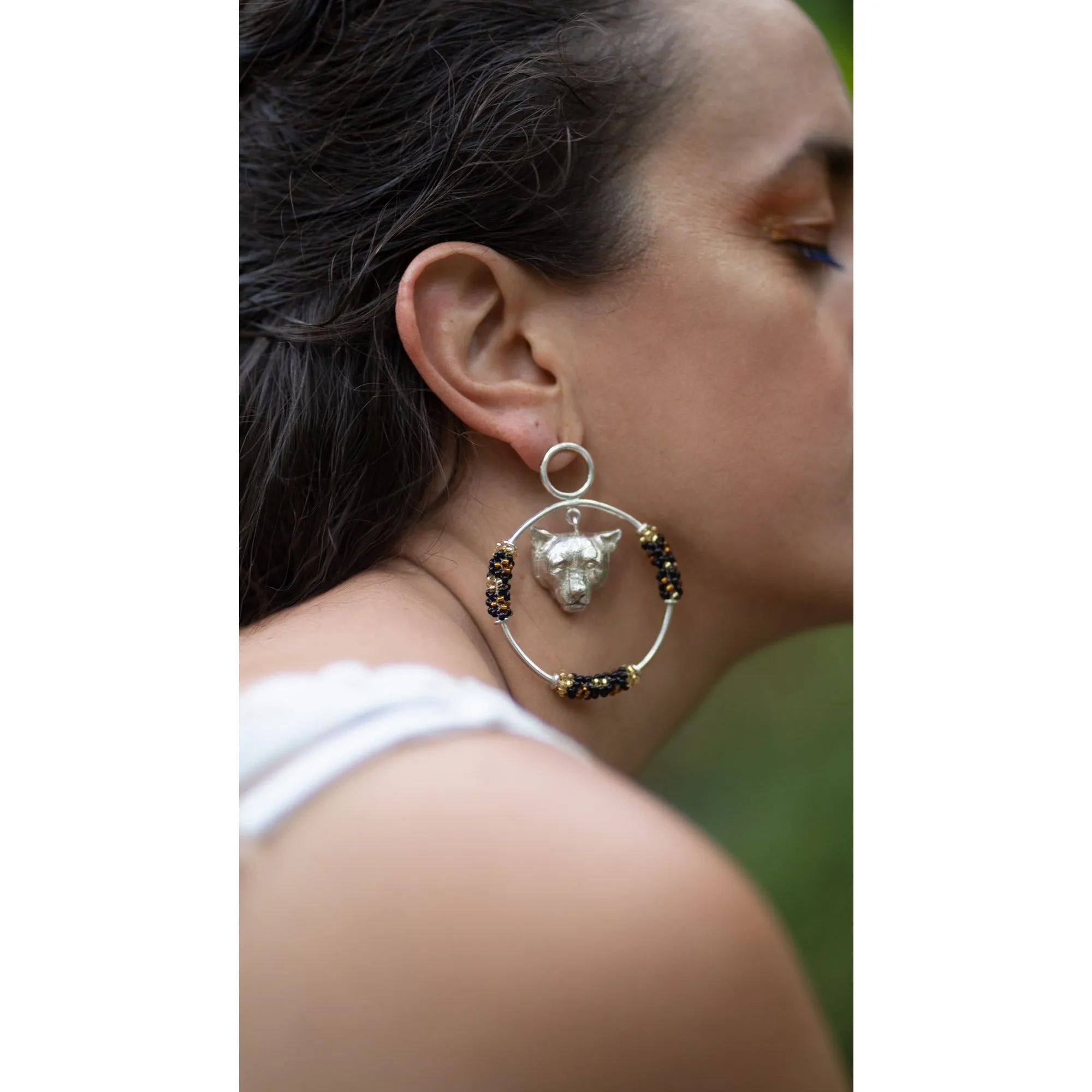 The Jaguar and The moon Earrings