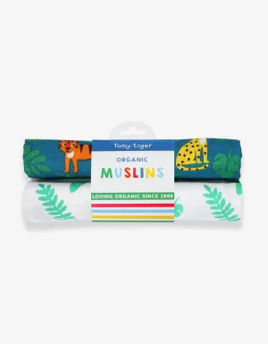 Toby Tiger Two Pack Lion And Tiger Muslins